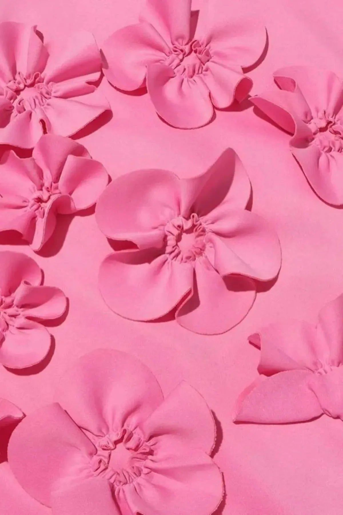 Pink Floral Appliqué Maxi Dress - High Neck, Sleeveless - Formal Occasion Gown