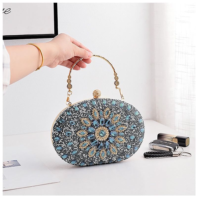 Crystal Evening Clutch Purse - Rhinestone Handbag for Women, Party Prom Wedding