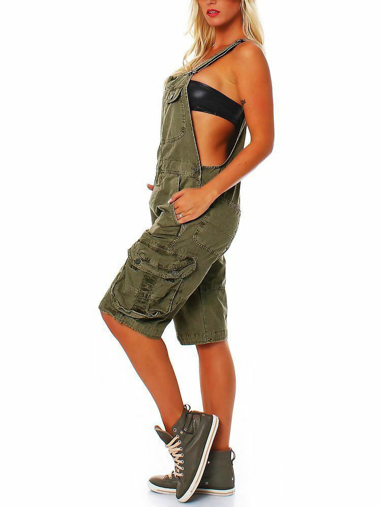 Cora Denim Overalls for Women | 100% Cotton, Adjustable Straps, Cargo Pockets