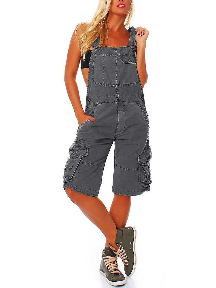 Cora Denim Overalls for Women | 100% Cotton, Adjustable Straps, Cargo Pockets