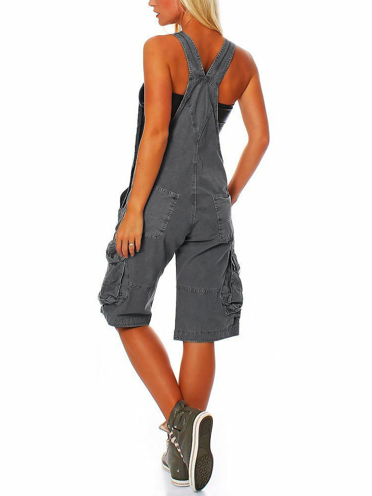 Cora Denim Overalls for Women | 100% Cotton, Adjustable Straps, Cargo Pockets