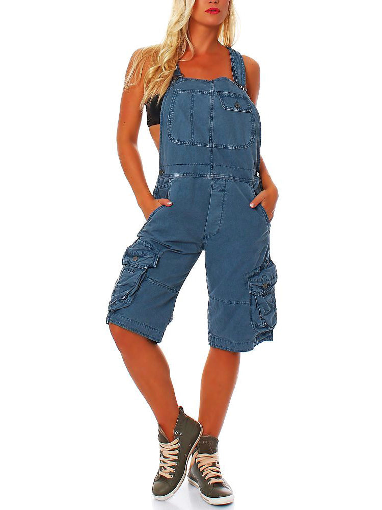 Cora Denim Overalls for Women | 100% Cotton, Adjustable Straps, Cargo Pockets