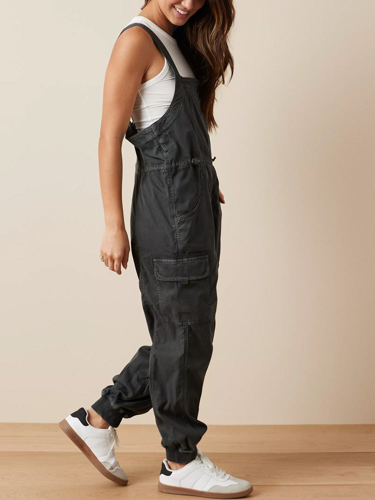 Dara Women's Cargo Overalls | Soft Cotton Blend, Vintage-Inspired
