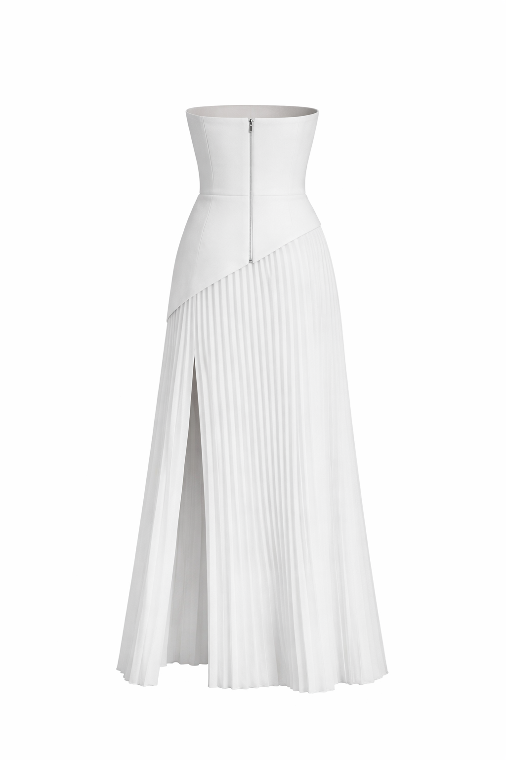 Jesolice Elegance Cascade Strapless Pleated Midi Dress