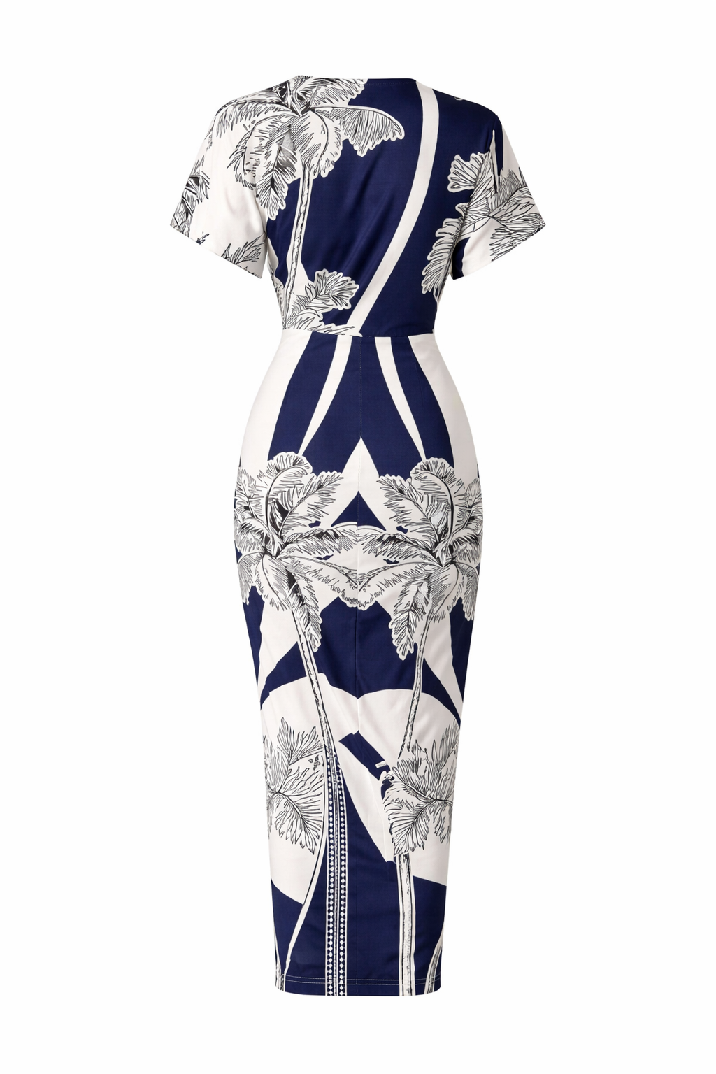 Jesolice Navy Tropical Wrap Midi Dress