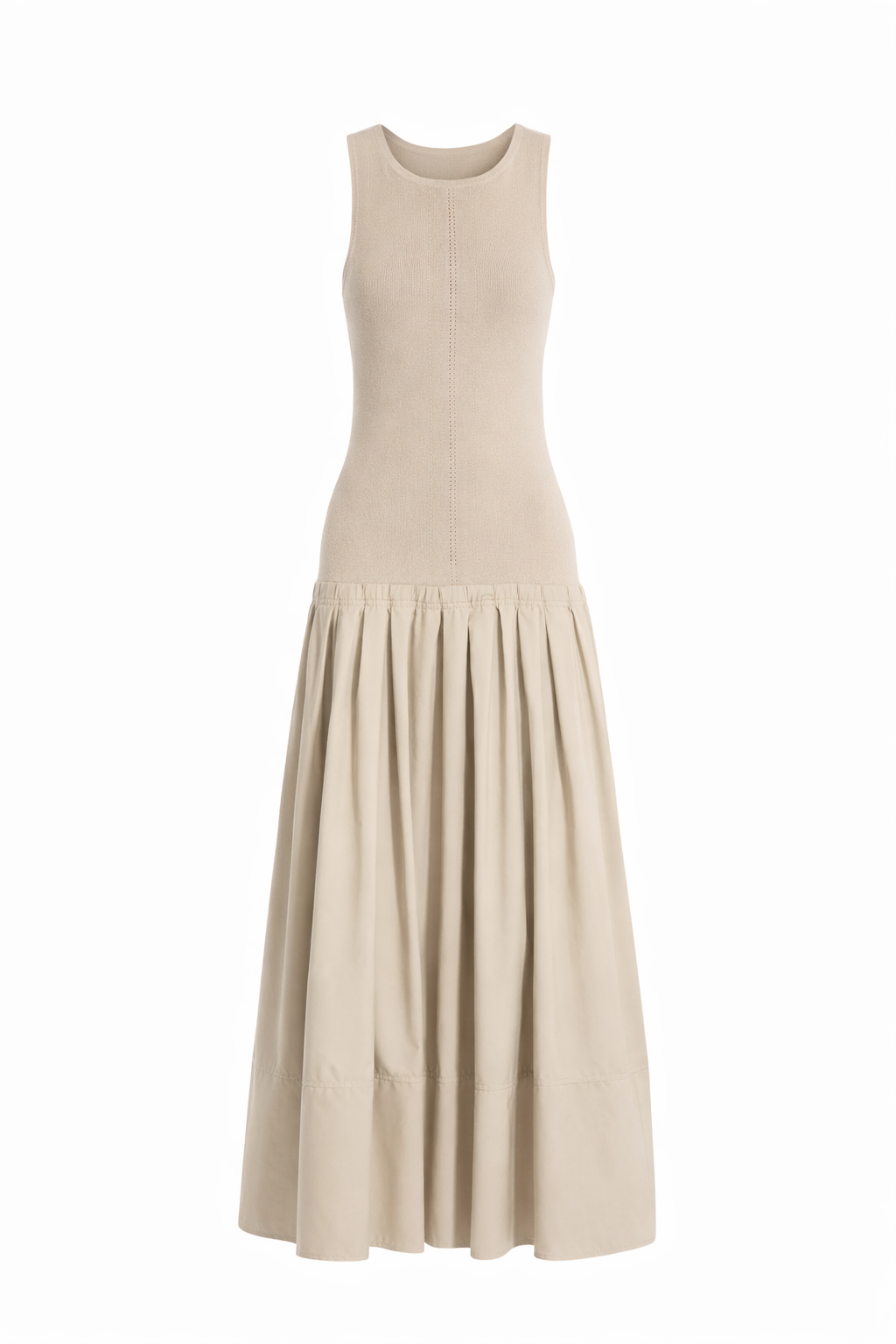 Jesolice Sandstone Ribbed Tank Maxi Dress