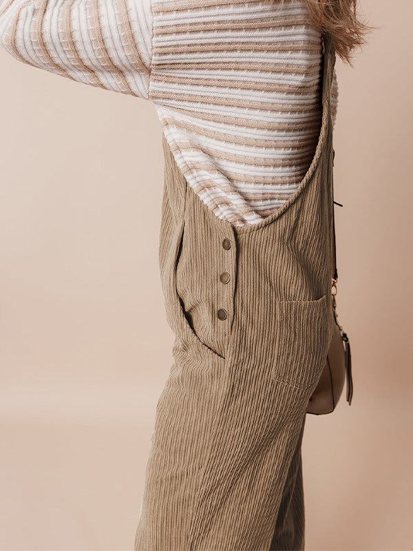 Luna Women's Jean Overalls | Soft Ribbed Corduroy, Adjustable Straps