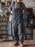 Sleek Men's Overalls | Durable Cotton Canvas, 10 Pockets