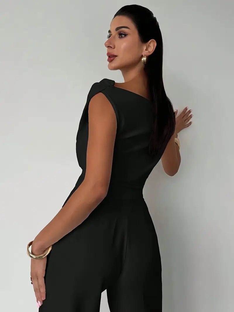 Off-Shoulder Wrap Top - Elegant Sleeveless Blouse, Available in White, Black, Red